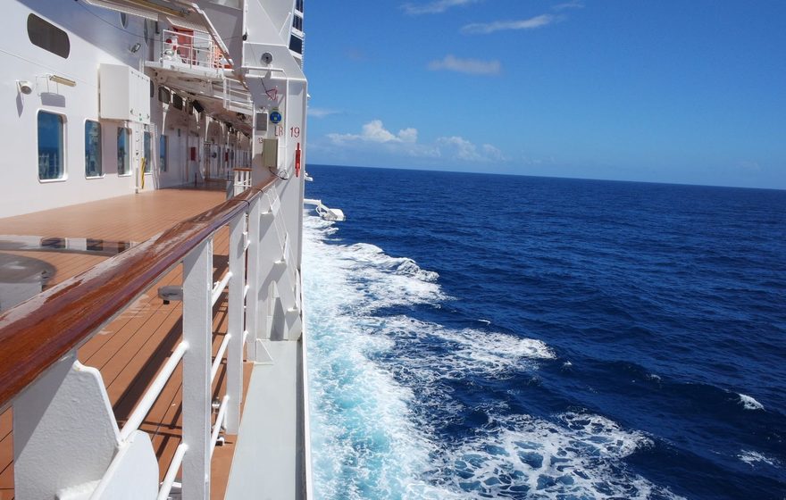 At sea