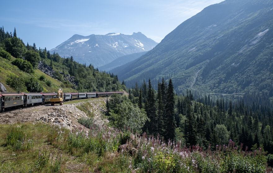 The White Pass railway above Skagway, Alaska